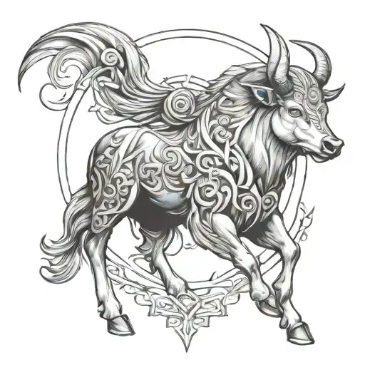 Norse Calf Tattoo Design