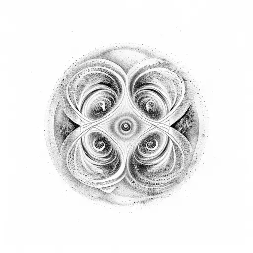 Abstract Design Of Yin And Yang Merging Into A Serene Landscape