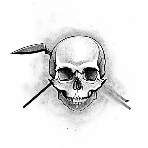 Skull With Knives