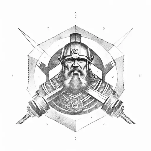 Viking Warrior Holding A Blueprint And Wearing A Hard Hat