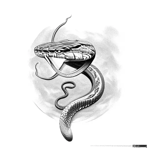 Venomous Snake Preparing To Strike