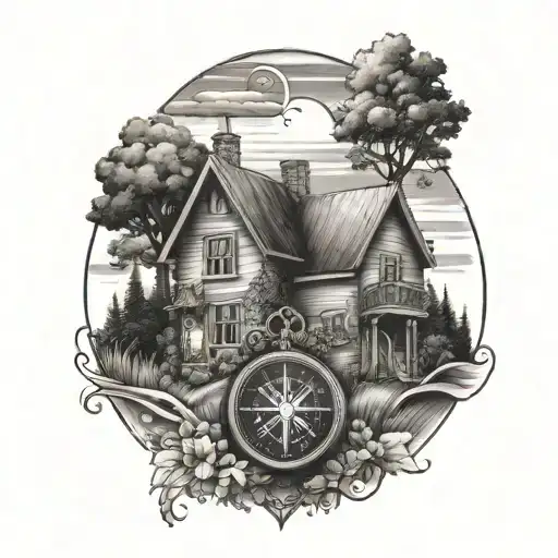 House On A Hill Compass In The Sky