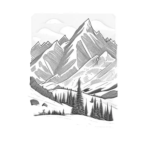 Mountain Scene With A Cross