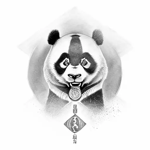 Panda With A Jiu Jitsu Theme Showing A Warrior
