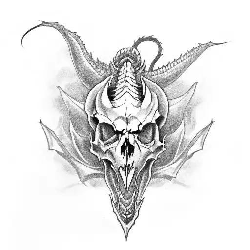 Dragon Skull Rose