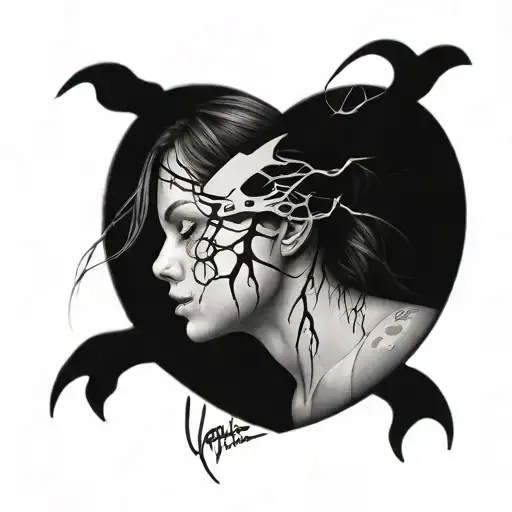 A Broken Heart Being Repaired By A Girl Side Profile