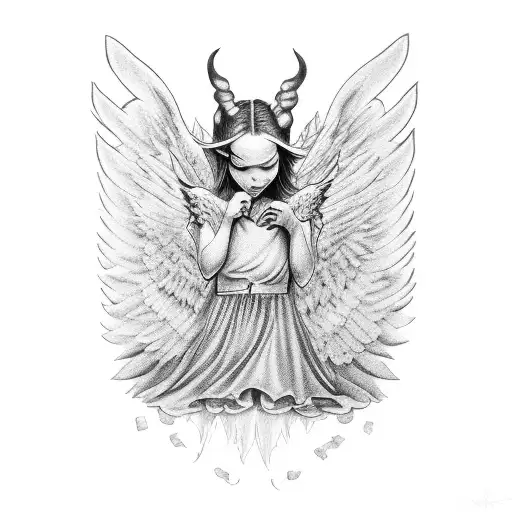 Girly Small Devil Wing And Angel Wing