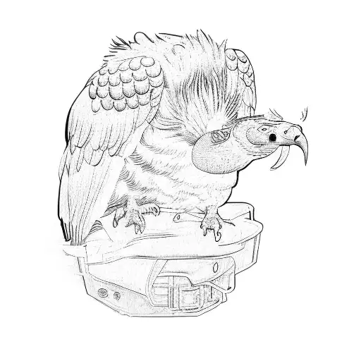 A Vulture Red And Black Old School