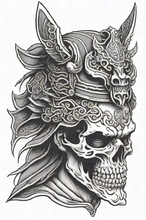 Samurai Half Mask Skull