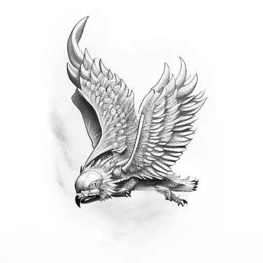 The Word Ish With One Devil Wing And Angel Wing