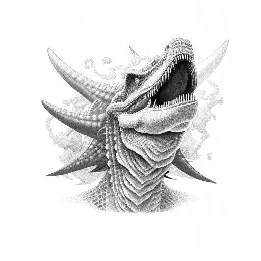 Smoking Woman Hair Brushed Dinosaur