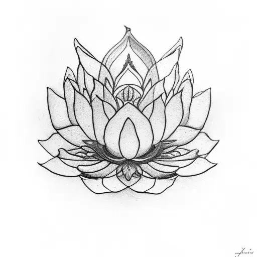 Lotus Flower With Chinese Red Dragon