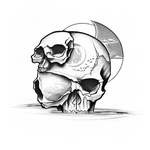Skull And Moon