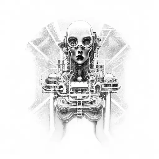 Gothic Architecture Mixed With Cyberpunk Cybersigilism