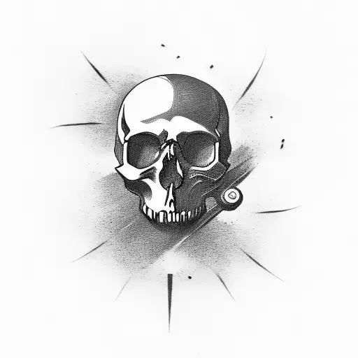 Skull With Heavy Metal Band Logos As