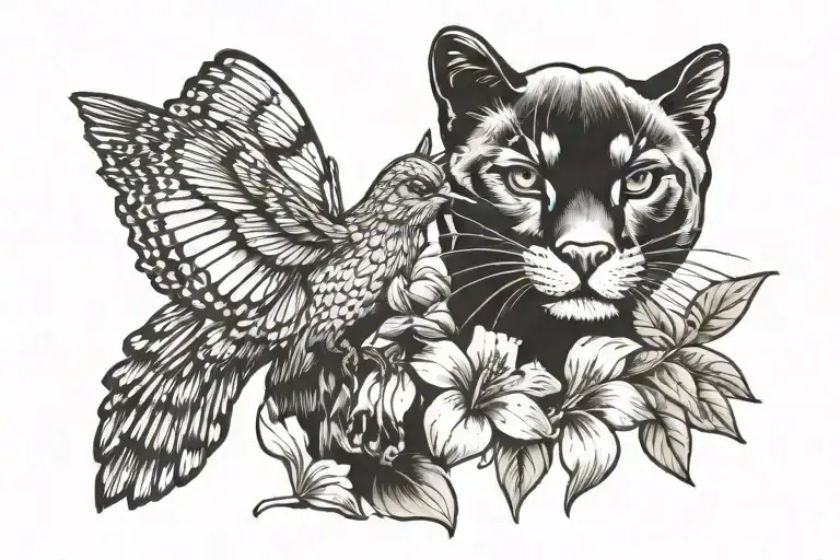 Black Panther And Hummingbird