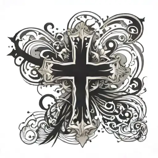 A Basic Cross With The Name Holiday Strewn Across The Front