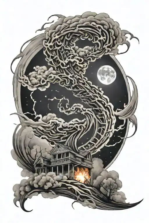 Tornado Engulfing The Moon