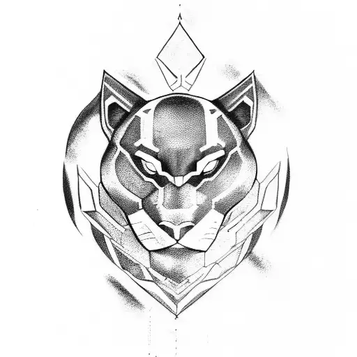 Design A Tattoo Featuring The Black Panther And A Dragon In A Dynamic Composition