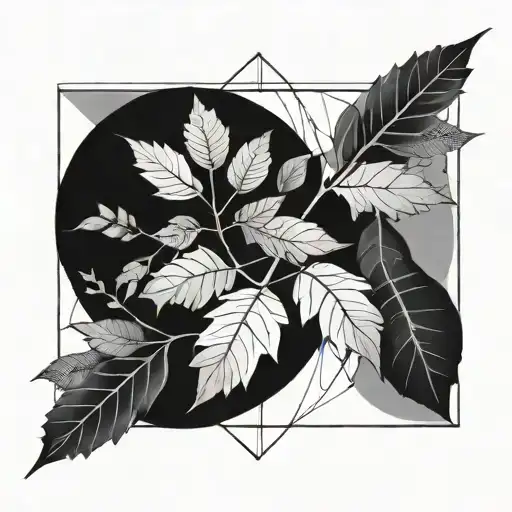 A Geometric Design Incorporating Elements Of Nature Like Leaves And Branches