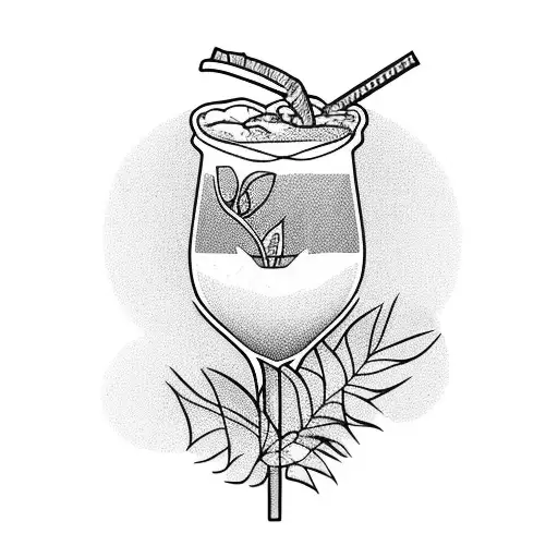 Hang Loose Hand In Front Of A Tropical Drink And Hawaiian Flowers