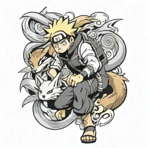 Naruto With Tails Fox