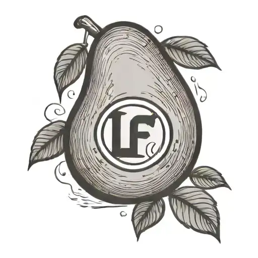 Cartoon Avocado With The Initials Lf