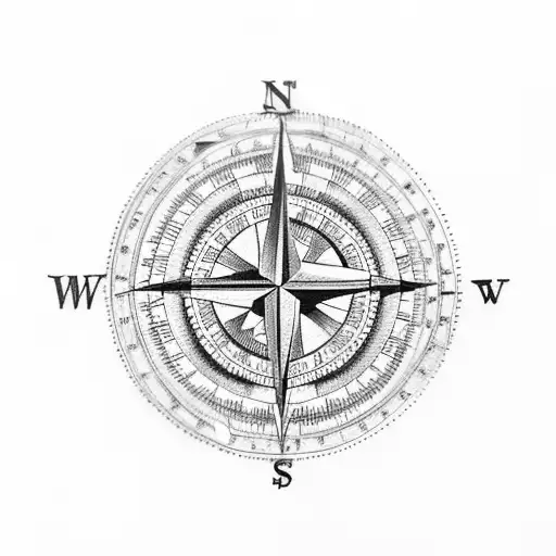 Cards With Compass And Flowers