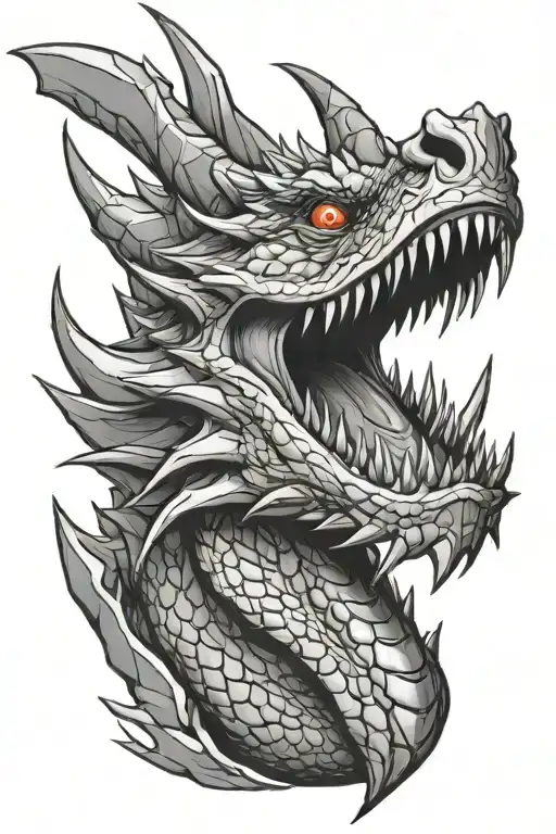 Dragon Head In The Style Of Dungeons And Dragons