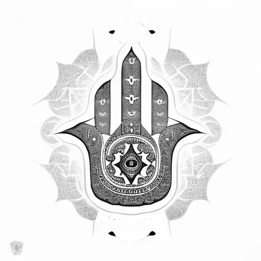 Hamsa Symbol With Tribal