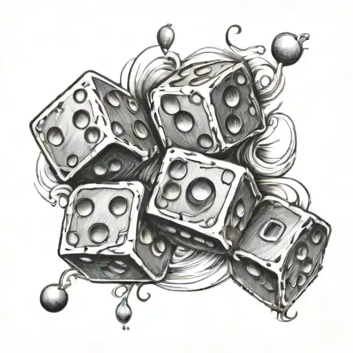 Clever And Dice Tattoo Design Featuring
