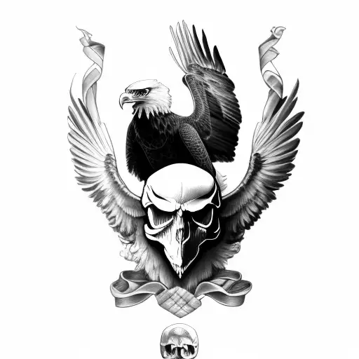 Eagle With Skull