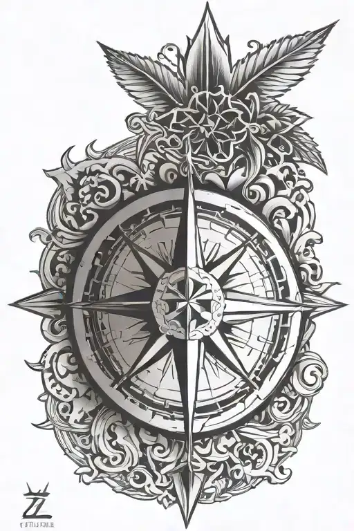 Zia Symbol With Compass Inside