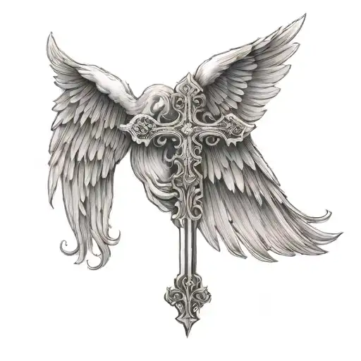 Cross With Angel Wings
