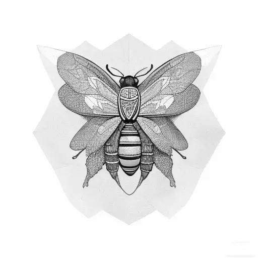 Moth Honeycomb Leaves Bee Black Panther Sleeve