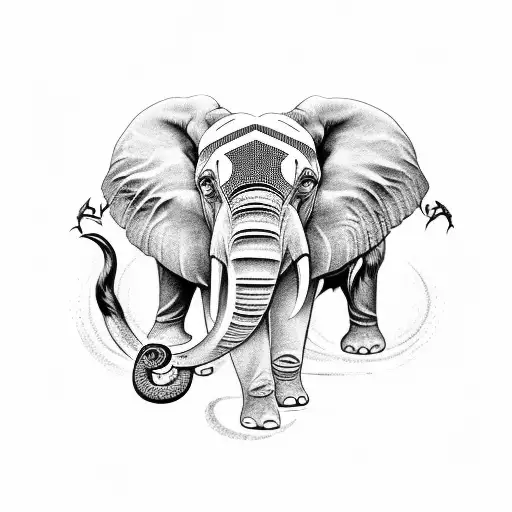 Totem Pole With Elephant Crow And Bull