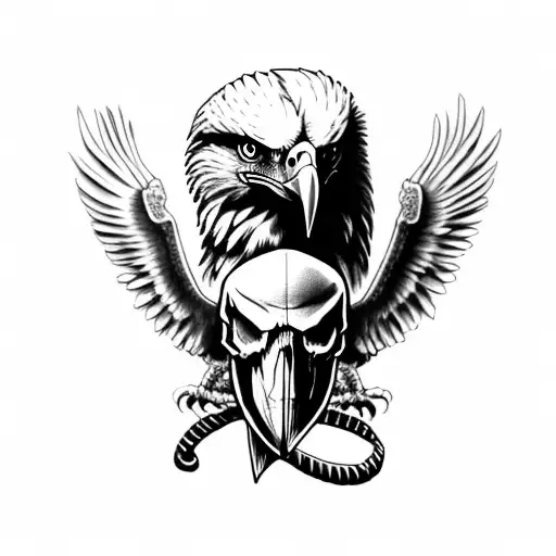 Eagle With Skull