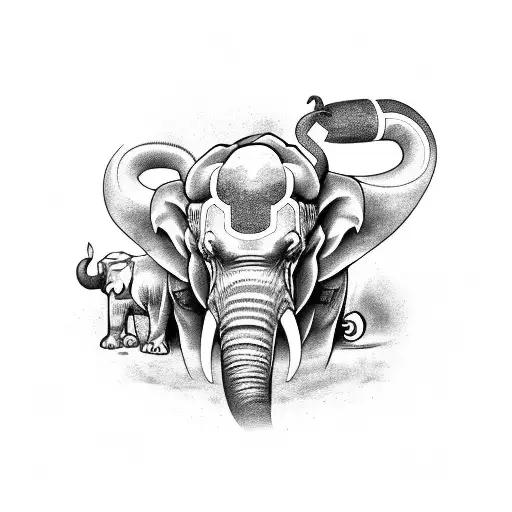 Totem Pole With Crow Elephant And Bull