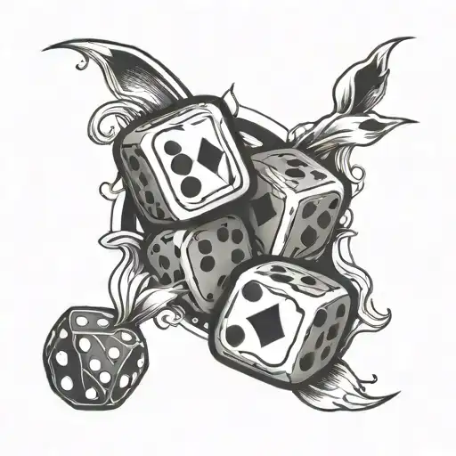 Clever And Dice Tattoo Design Featuring Iconic Symbols