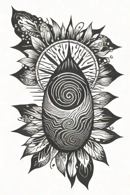 Mountain Sun Finger Print Music Travel Karma Symbol