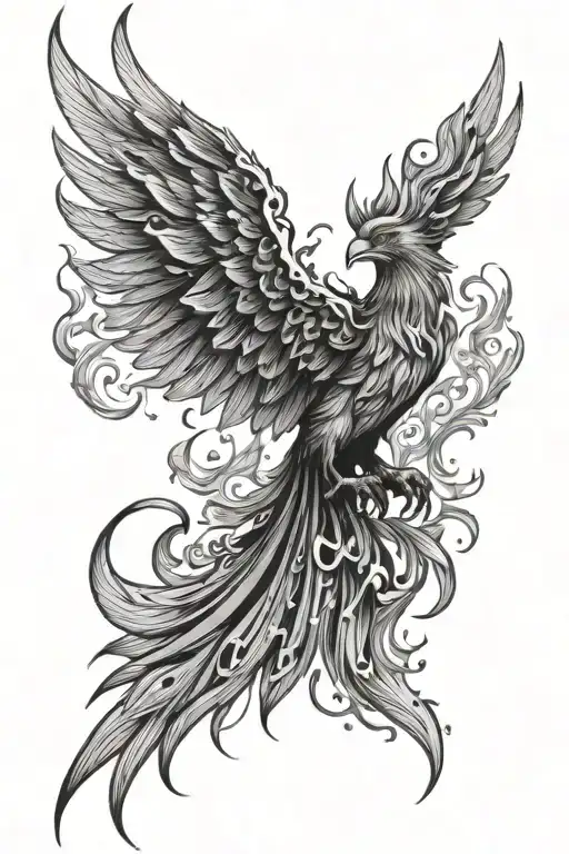 Phoenix And Fire Flames