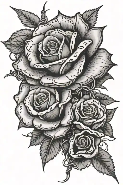 Rose With Barb Wire Wrapped