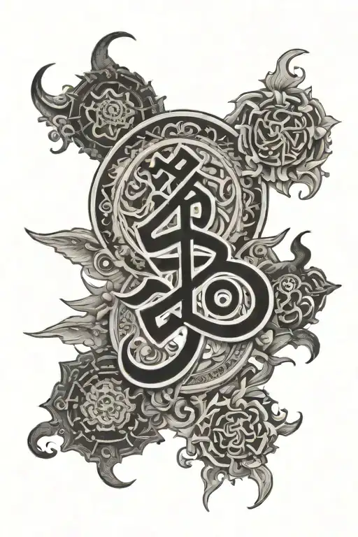 Mongolian Buddhist Symbols Tattoo Design
