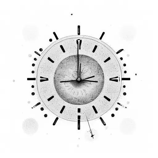 Clock Face Melting Into Abstract Shapes