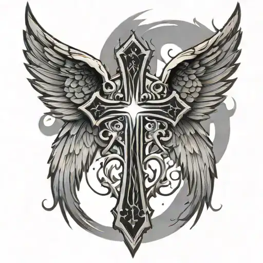 Cross With Angel Wings