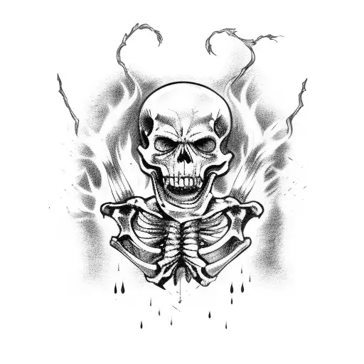 Skeleton Spearing Fire