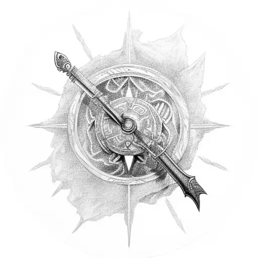 Heron Sword With Wheel Of Time