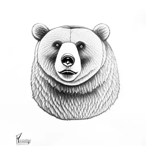 Realistic Bear Head With Teddy Bear Body