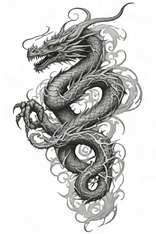 Dragon Wrapping Around Leg