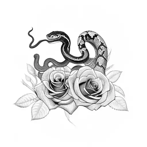 Snake With Rose